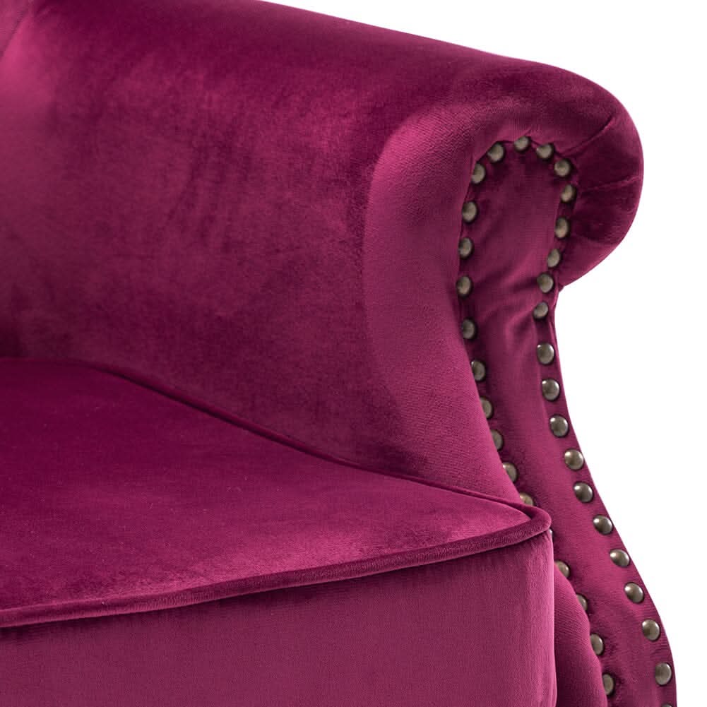 WineRed/Blue Velvet Wingback Chair Upholstered Armchair