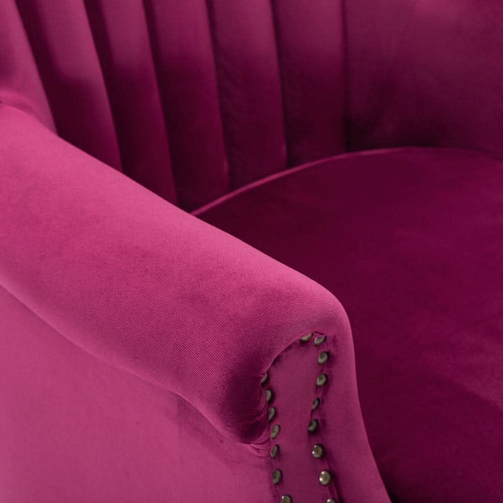 WineRed/Blue Velvet Wingback Chair Upholstered Armchair