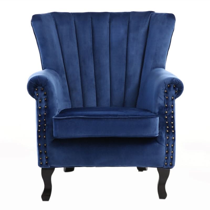 WineRed/Blue Velvet Wingback Chair Upholstered Armchair