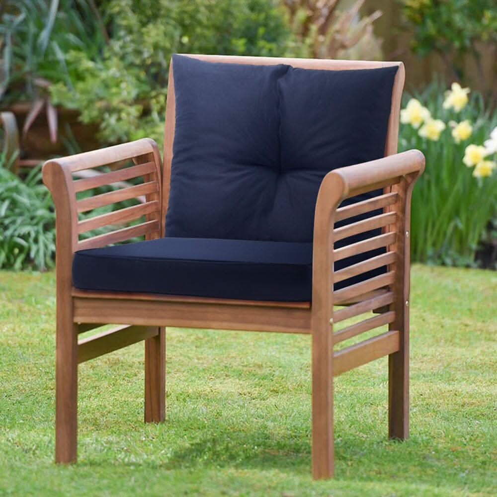 Navy Blue Outdoor Sofa Cushion Set Seat and Back Pillow