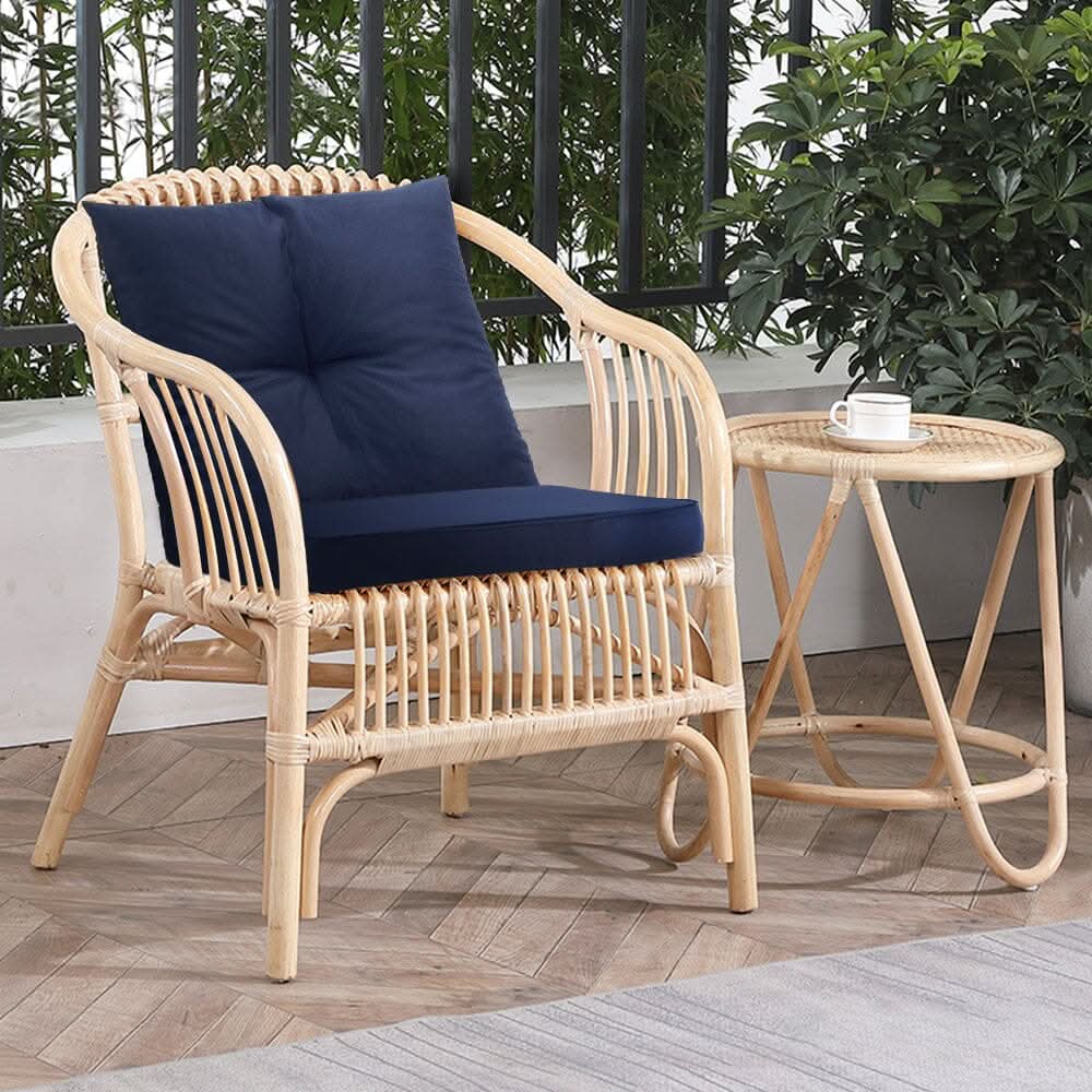 Navy Blue Outdoor Sofa Cushion Set Seat and Back Pillow