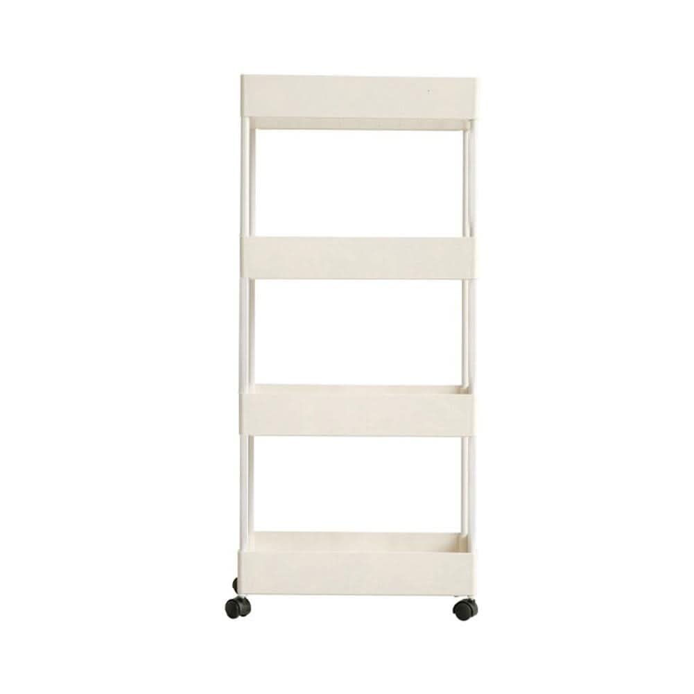 White 4-Tier Slim Rolling Storage Cart with Wheels