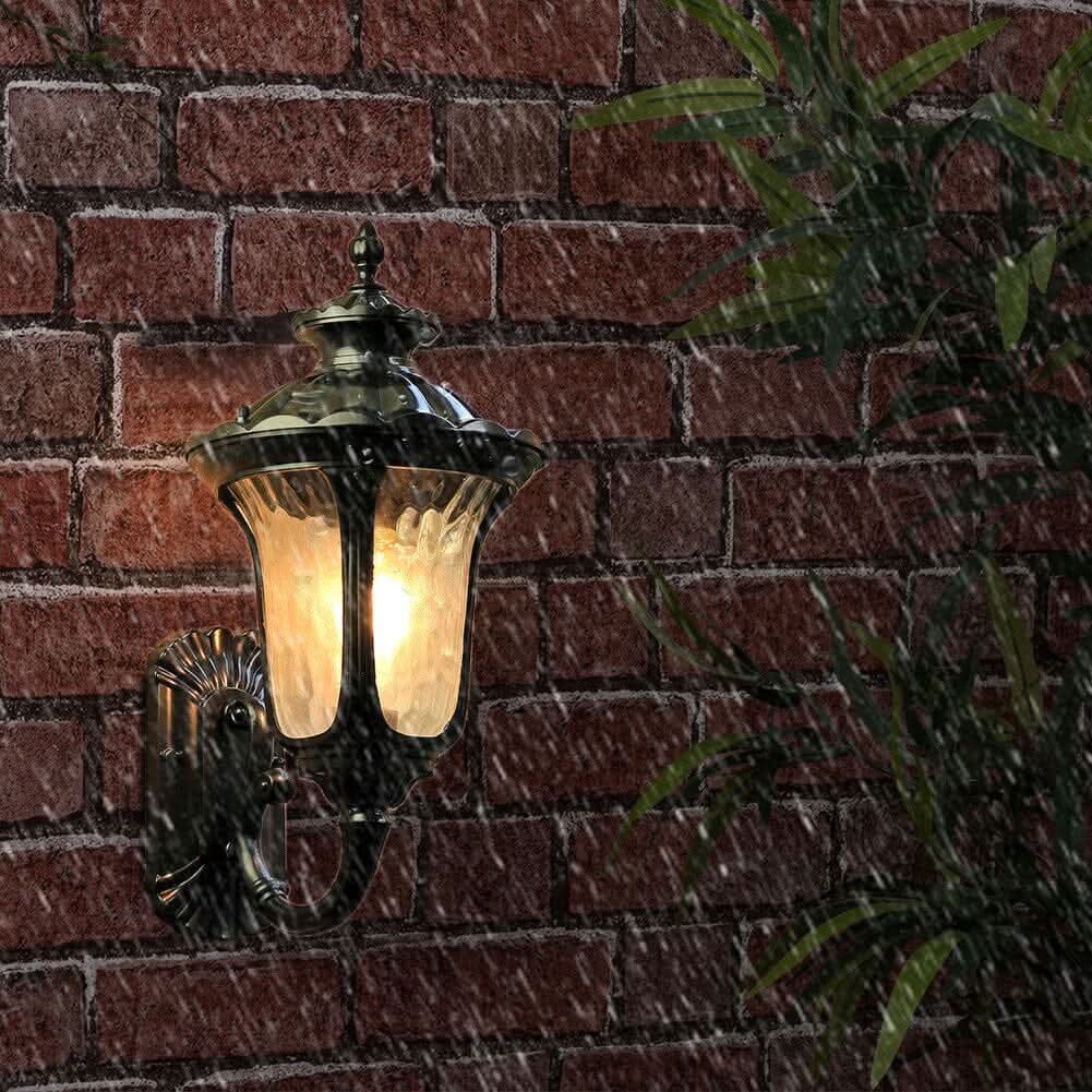 Traditional Textured Black Outdoor Wall Lantern