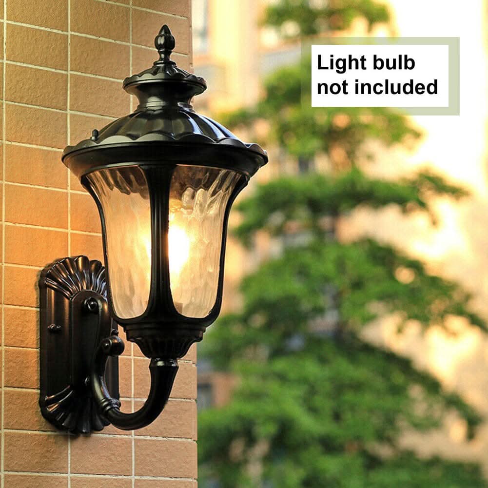 Traditional Textured Black Outdoor Wall Lantern