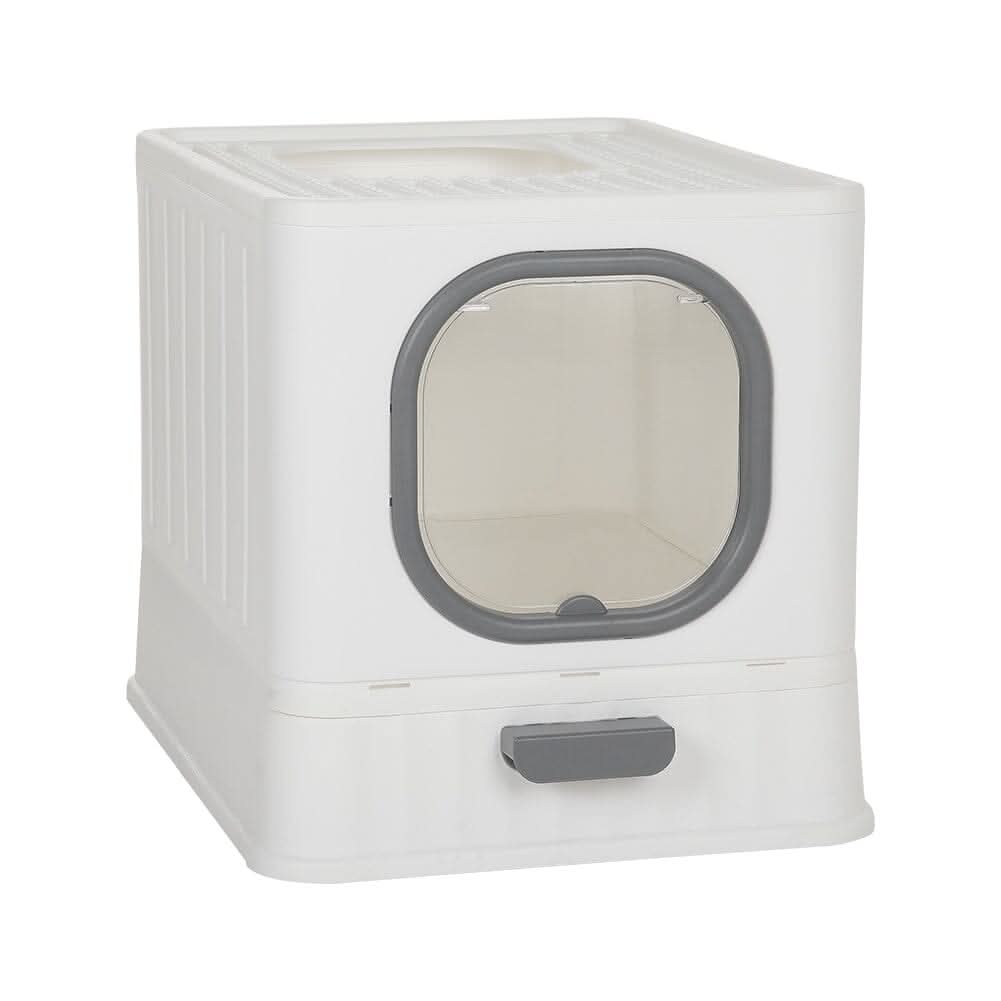 Enclosed Folding Cat Litter Box Toilet with Scoop