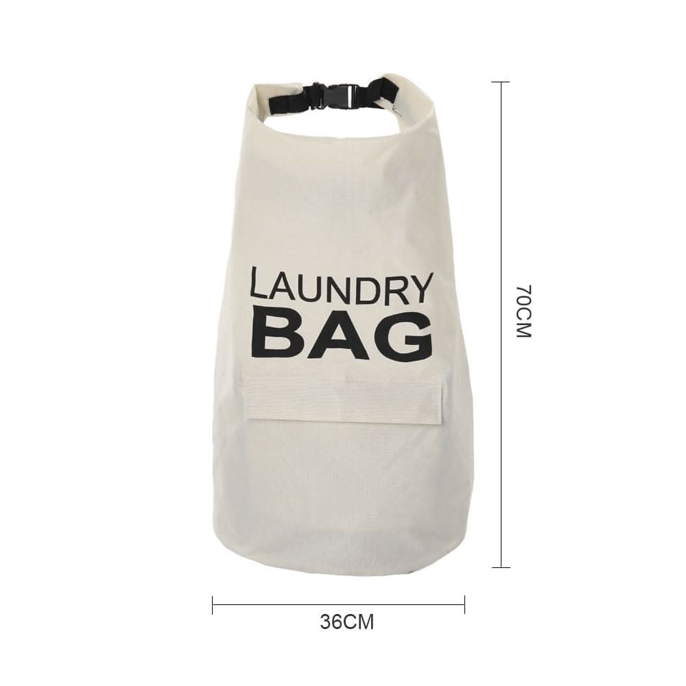Off White Foldable Laundry Bag Oxford Cloth PE Coating