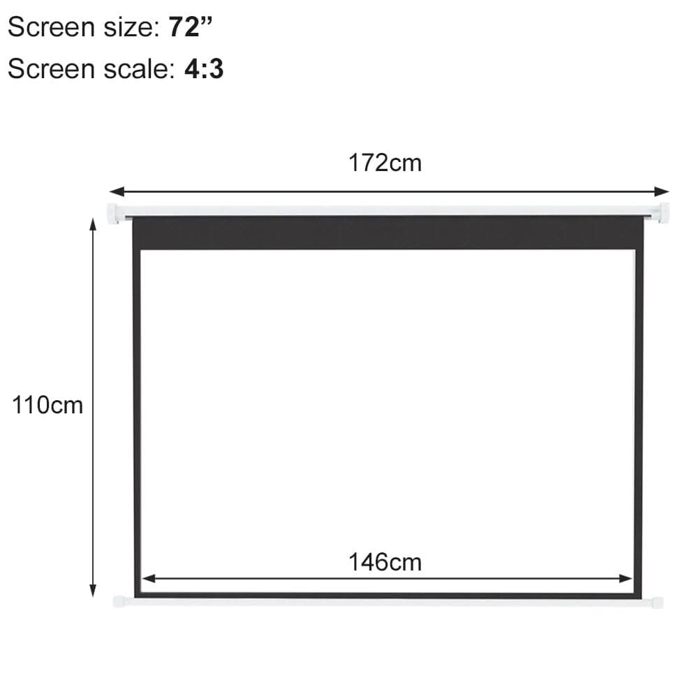 4:3 Wall Mount Electric Projector Screen for Home Theater Movie and Office