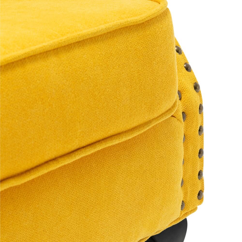 Linen Upholstery Wingback Chair With Cushion