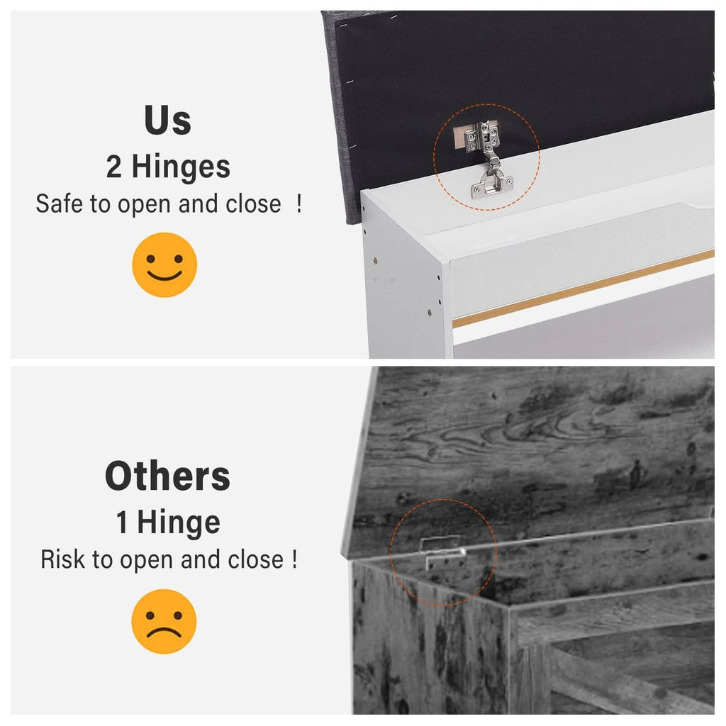 Shoe Storage Bench With Flip-Top Cushion & Open Shelves Hallway Organiser