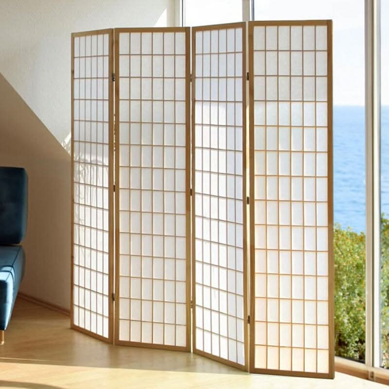 3/4 Panel Solid Wood Folding Room Divider Screen Stylish and Functional Partition