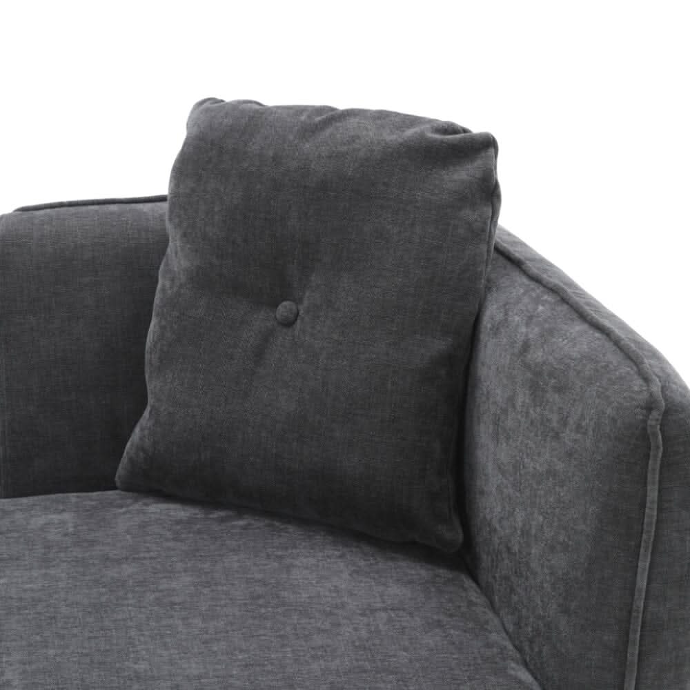 Linen Chaise Lounge with Tray Table
