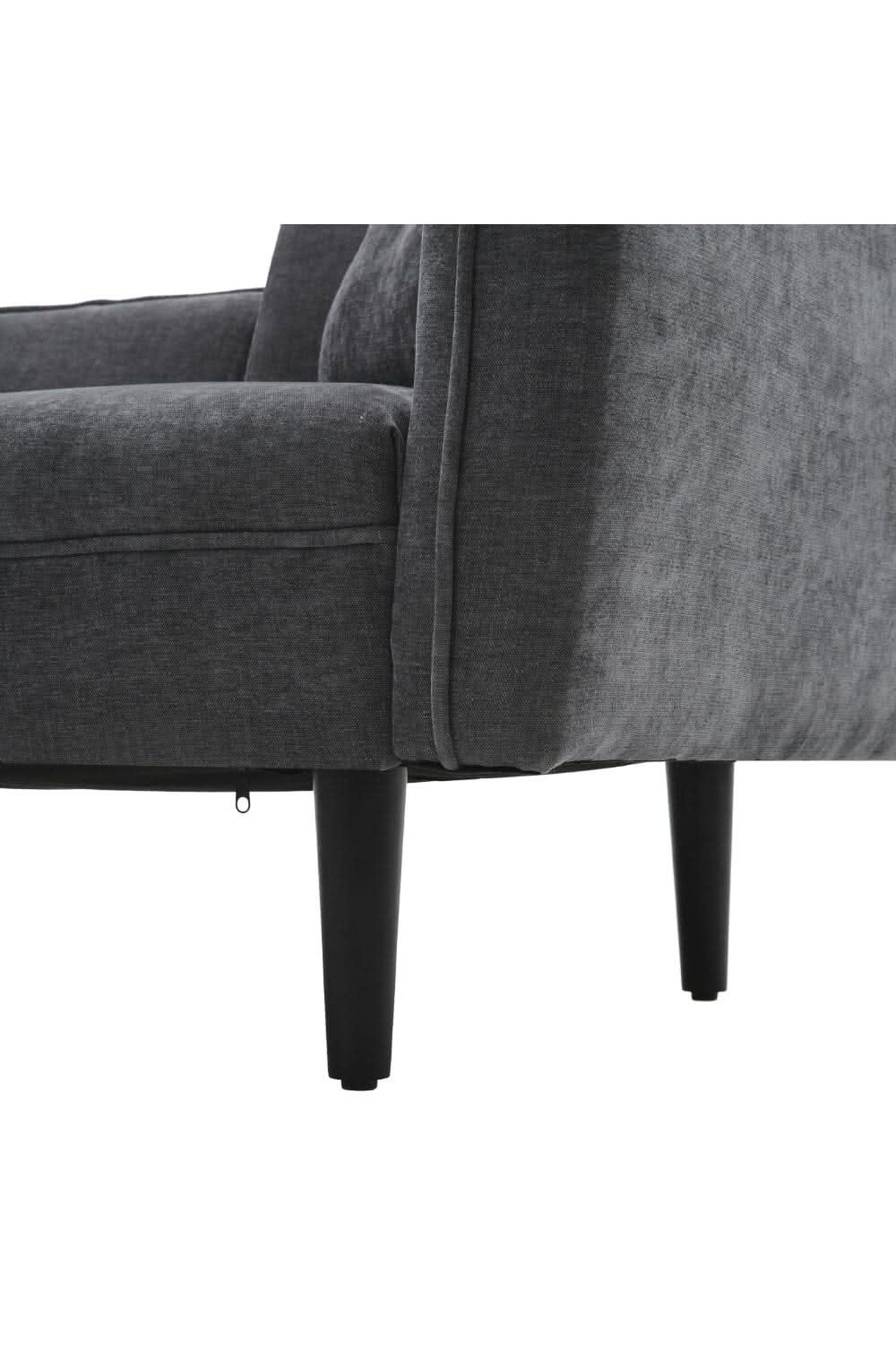 Linen Chaise Lounge with Tray Table
