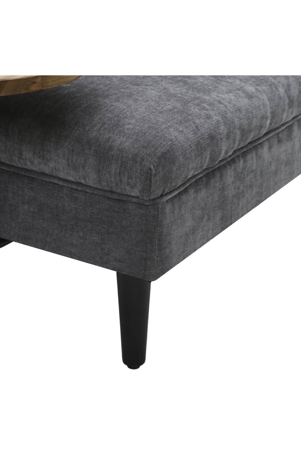 Linen Chaise Lounge with Tray Table