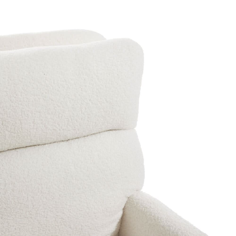 Wooden Legs Velvet Armchair Chair with Footrest