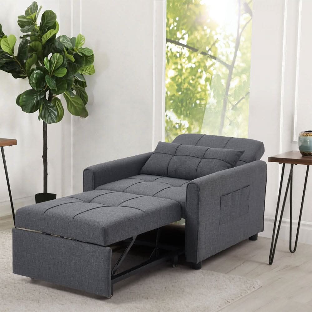 Single Convertible Sofa Bed with Pull Out Mechanism