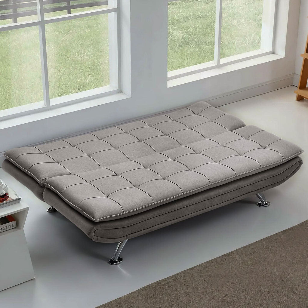 Adjustable Convertible Sofa Bed with Woven Fabric Upholstery