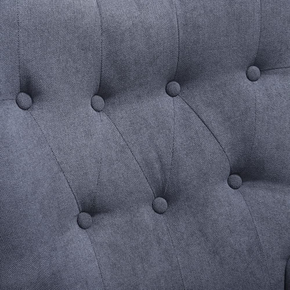 Tufted Button Linen Armchair with Wooden Legs