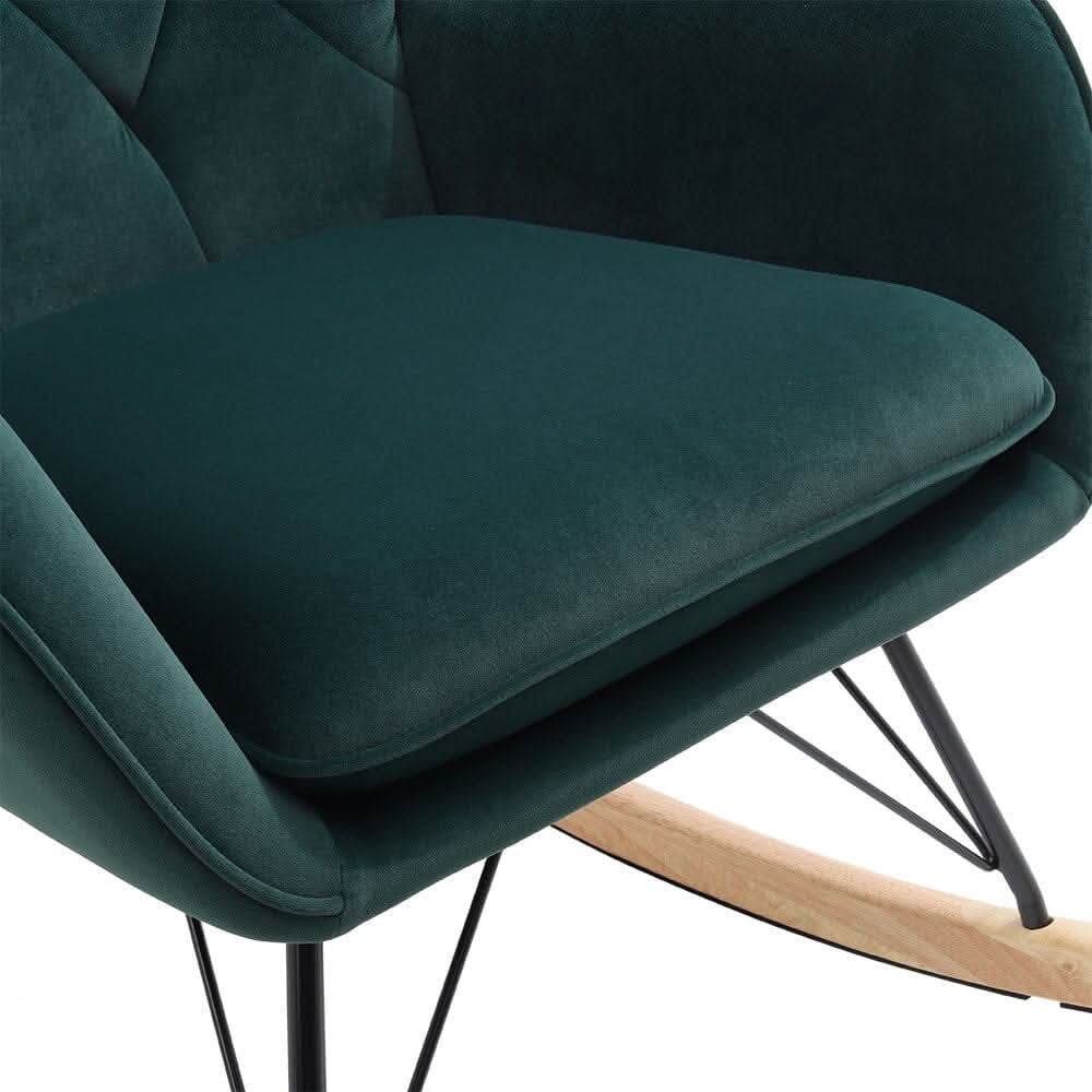Modern Upholstered Rocking Chair for Living Room Bedroom