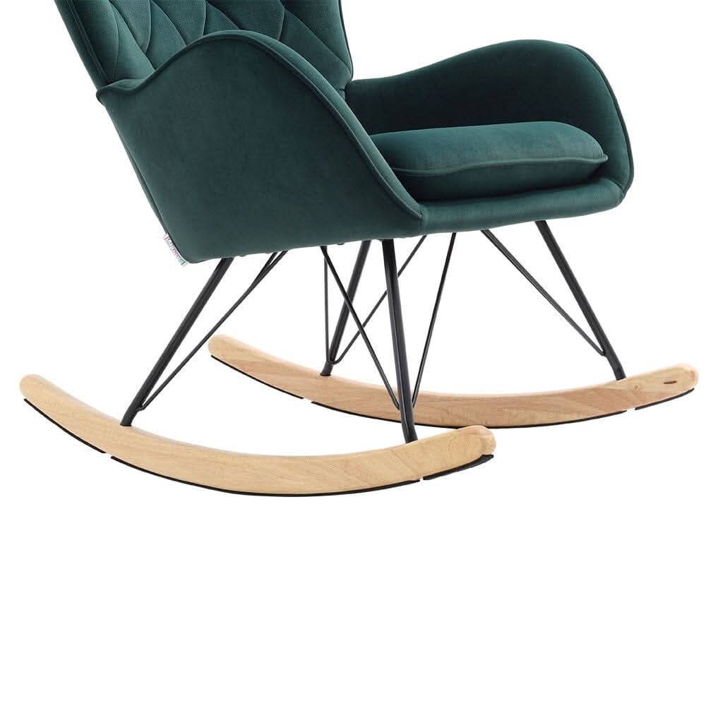 Modern Upholstered Rocking Chair for Living Room Bedroom