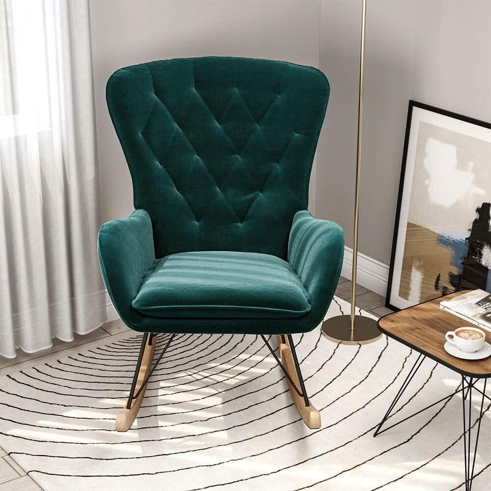 Modern Upholstered Rocking Chair for Living Room Bedroom