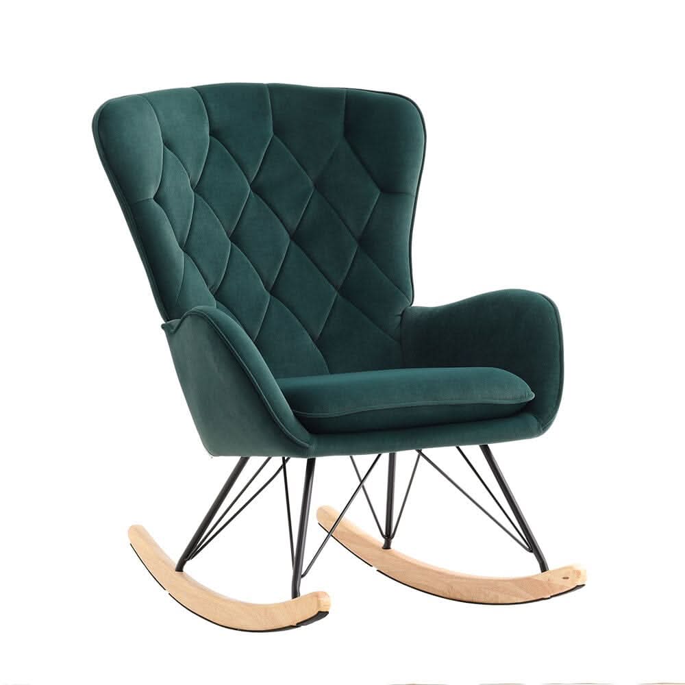 Modern Upholstered Rocking Chair for Living Room Bedroom