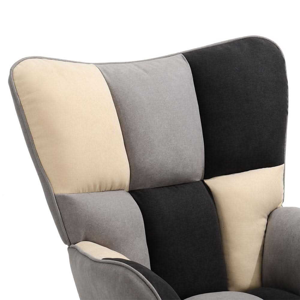Tufted Linen Upholstered Rocking Chair