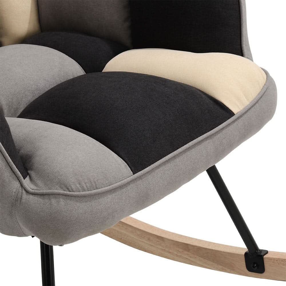 Tufted Linen Upholstered Rocking Chair