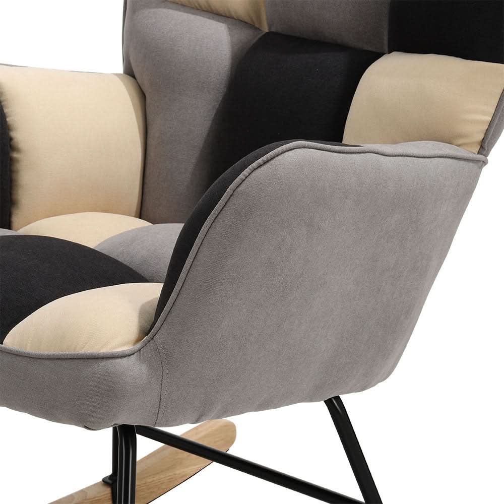 Tufted Linen Upholstered Rocking Chair
