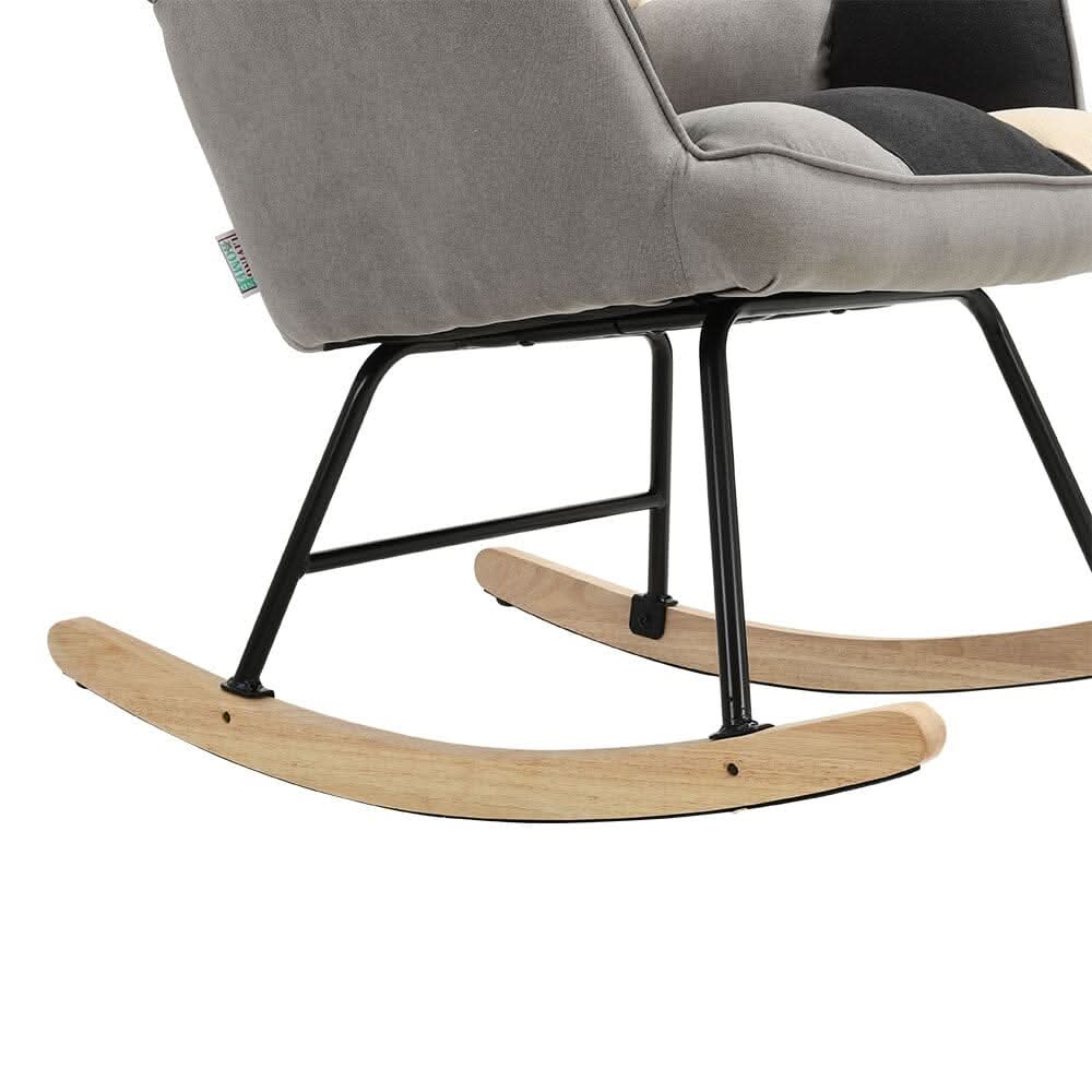 Tufted Linen Upholstered Rocking Chair
