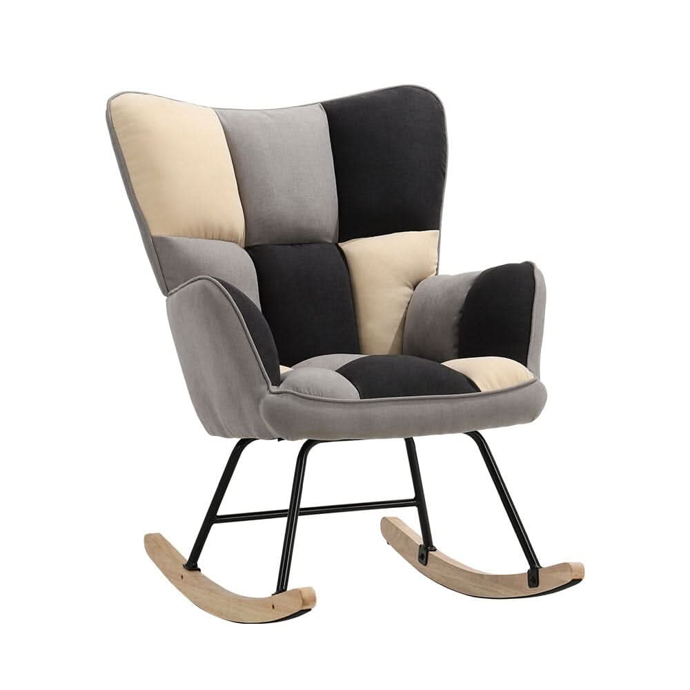 Tufted Linen Upholstered Rocking Chair