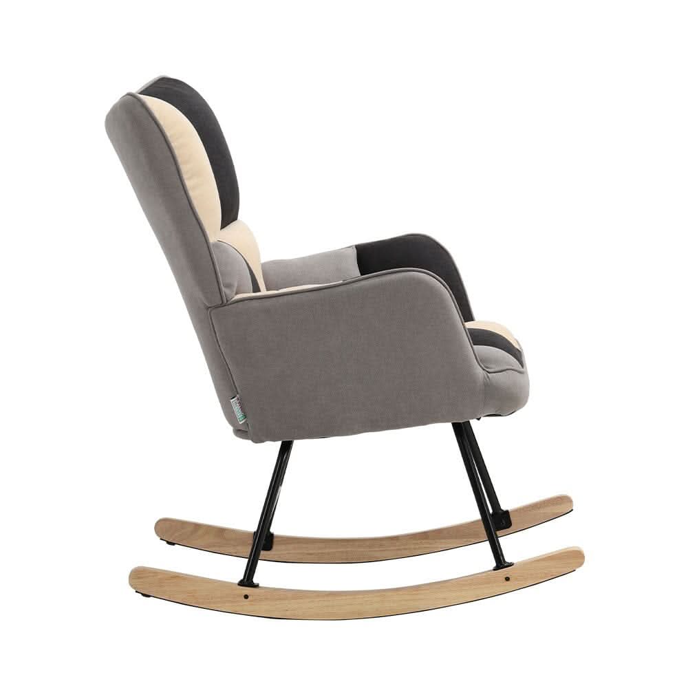 Tufted Linen Upholstered Rocking Chair