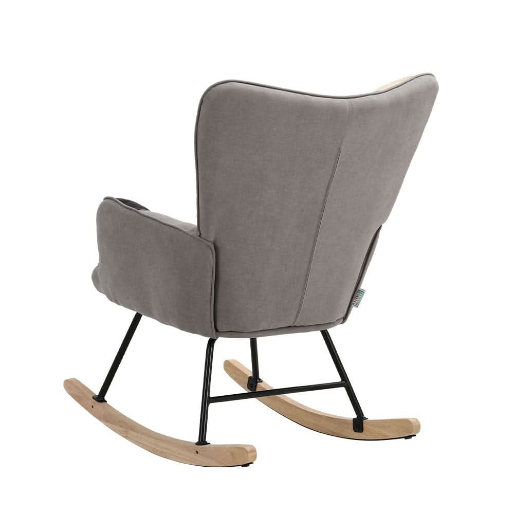 Tufted Linen Upholstered Rocking Chair