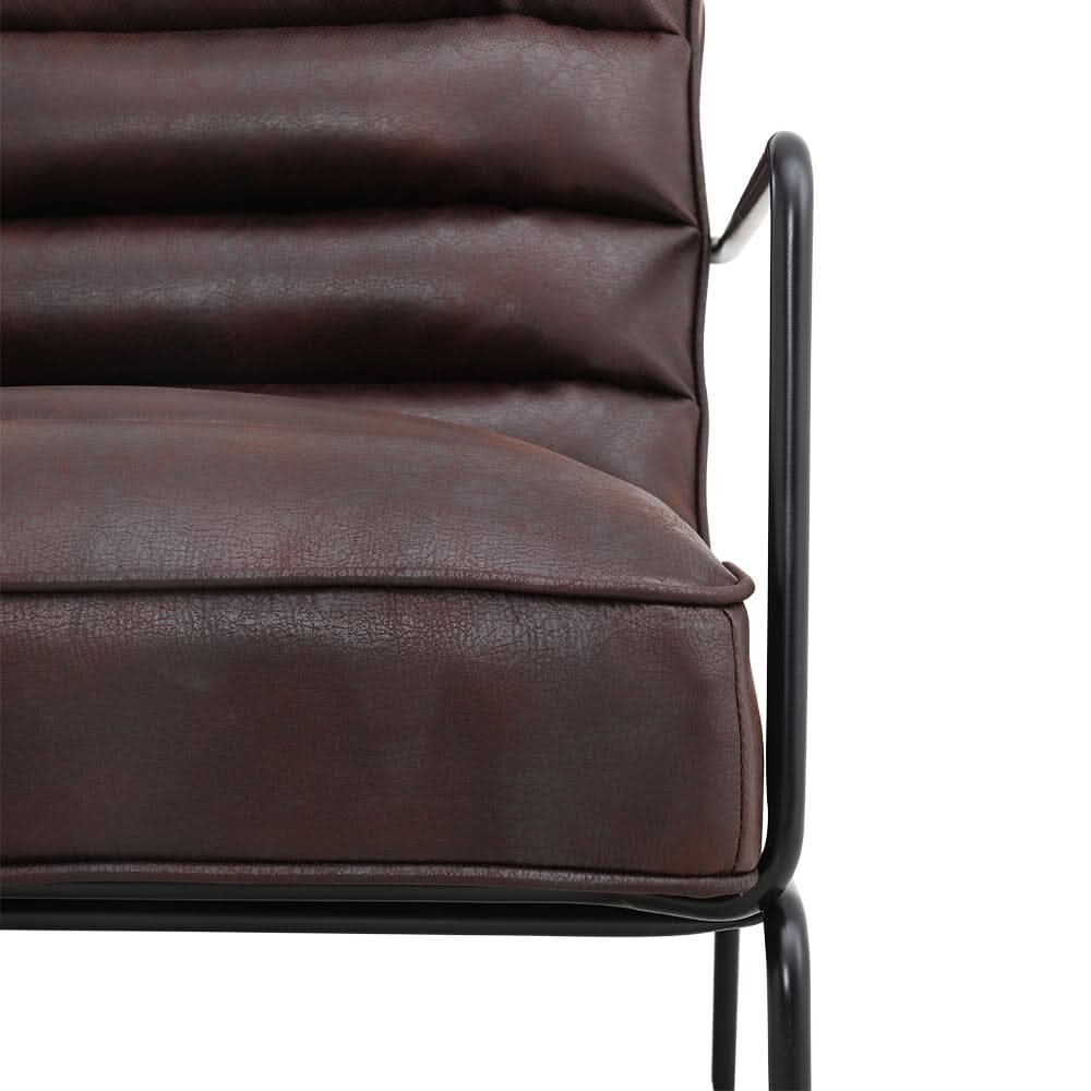 Contemporary Metal Legs Tufted Leisure Armchair