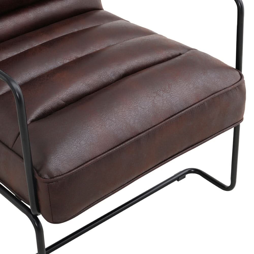 Contemporary Metal Legs Tufted Leisure Armchair