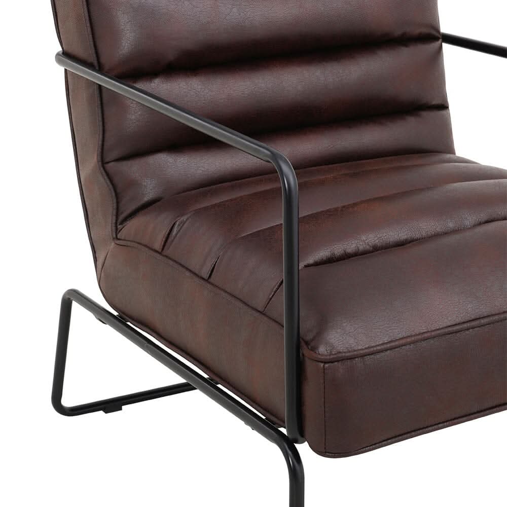 Contemporary Metal Legs Tufted Leisure Armchair
