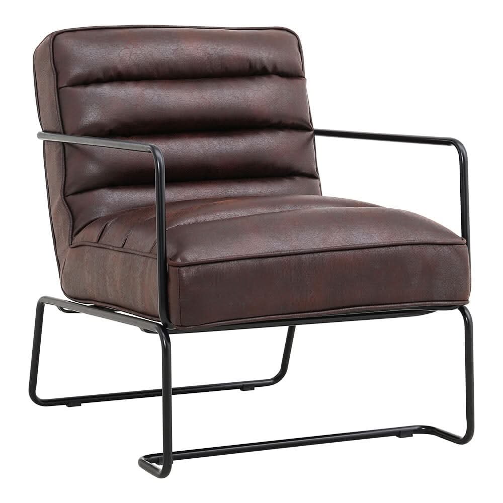 Contemporary Metal Legs Tufted Leisure Armchair
