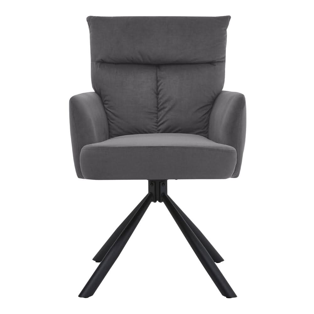 Modern Upholstered Swivel Armchair with Black Legs