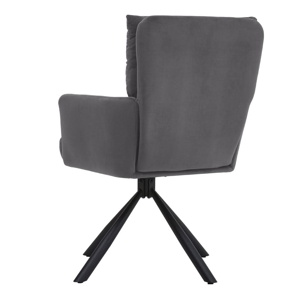 Modern Upholstered Swivel Armchair with Black Legs