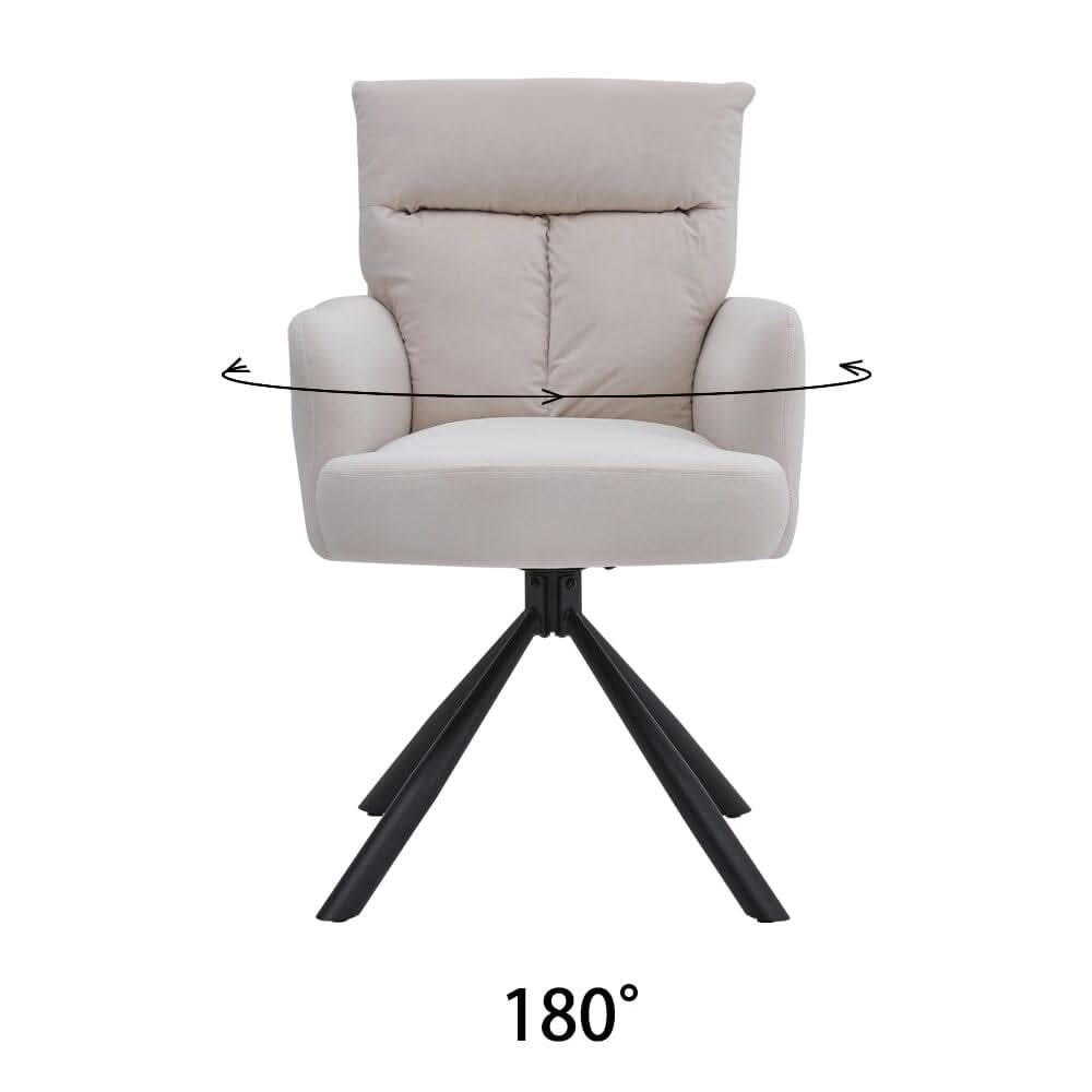 Modern Upholstered Swivel Armchair with Black Legs