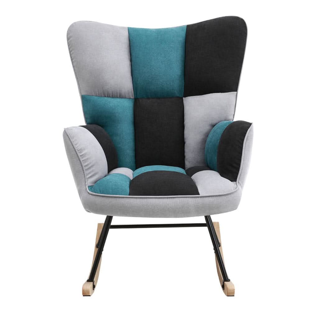 Tufted Linen Upholstered Rocking Chair