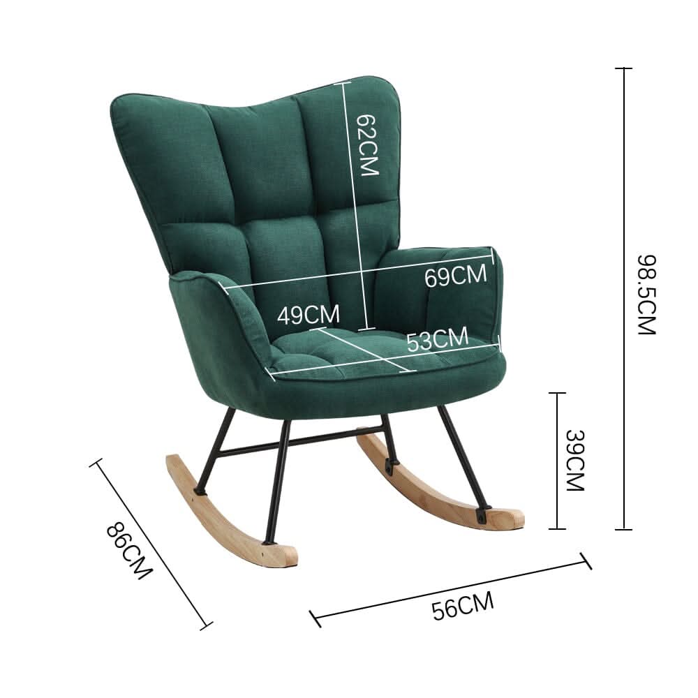 Tufted Linen Upholstered Rocking Chair