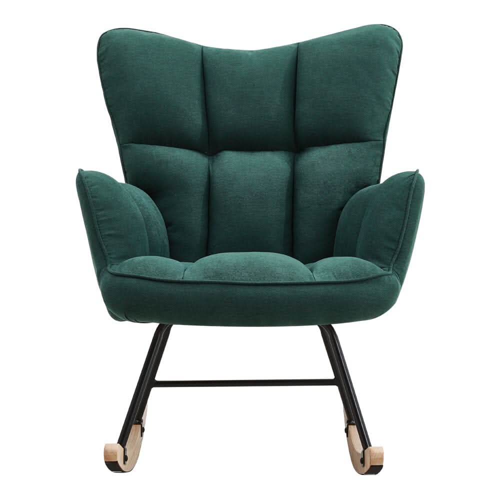 Tufted Linen Upholstered Rocking Chair