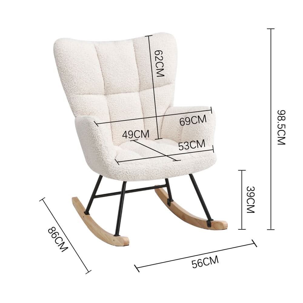Tufted Linen Upholstered Rocking Chair