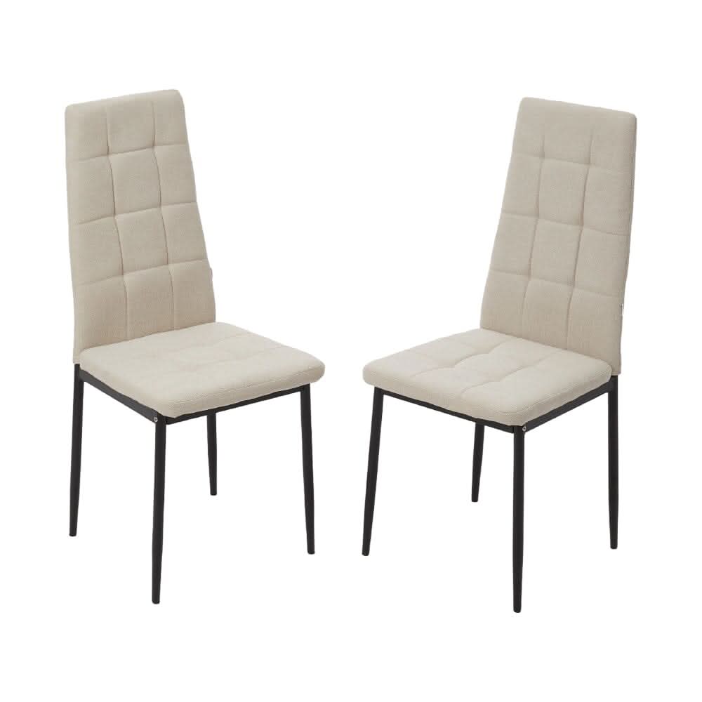 Modern Linen Upholstered Dining Chairs – Set of 4