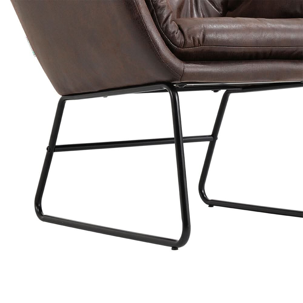 Contemporary Metal Legs Tufted Leisure Armchair