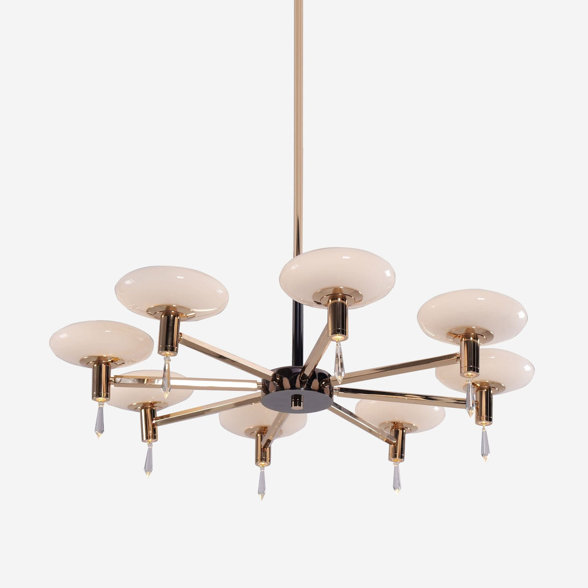 Lightsin Modern Gold LED Chandelier with Glass Shades