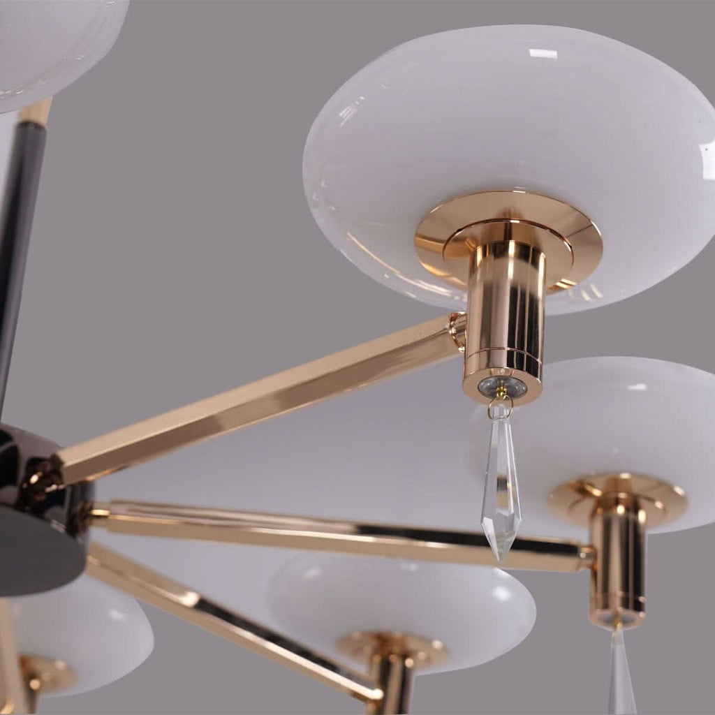 Lightsin Modern Gold LED Chandelier with Glass Shades