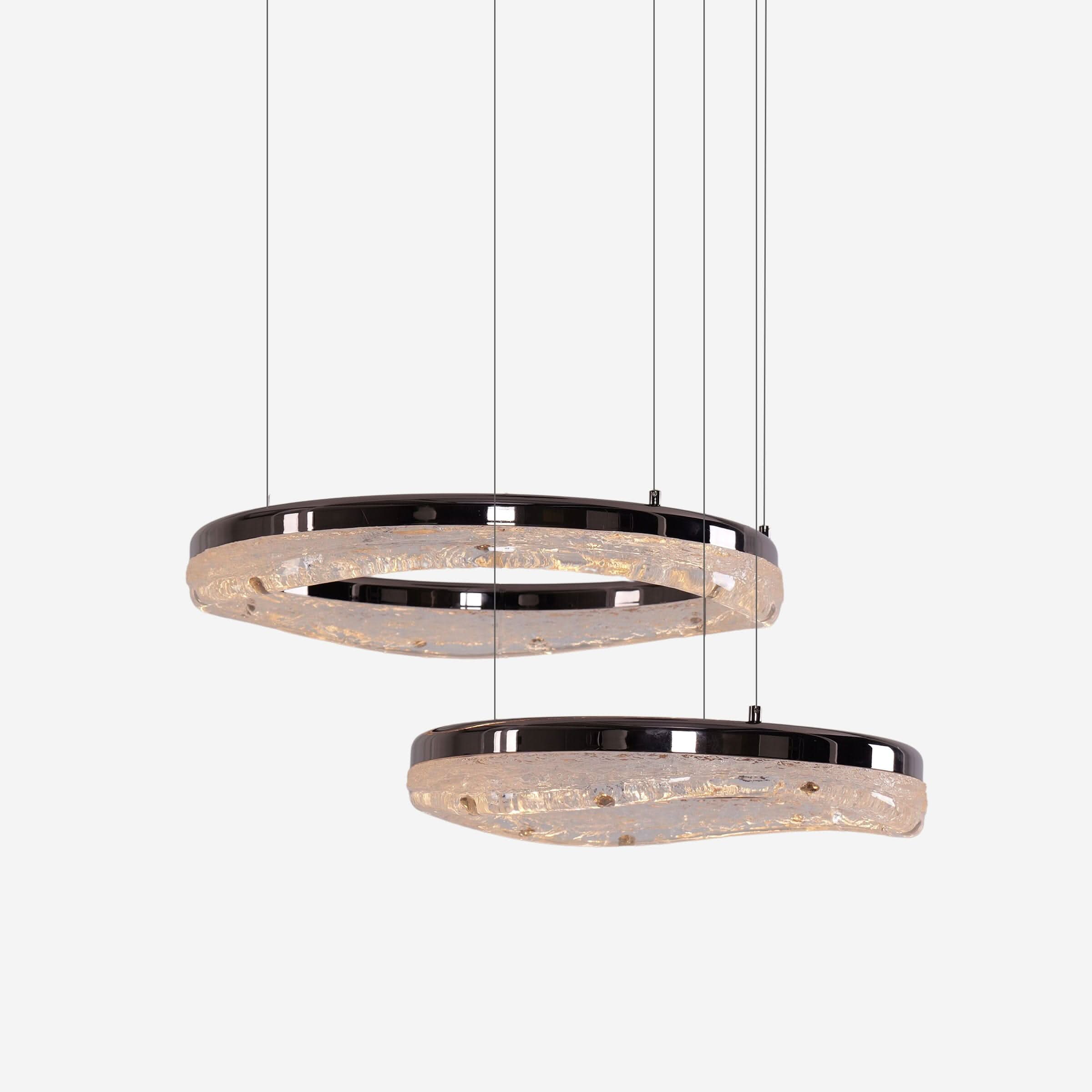 Lightsin Pearl Black Wave LED Chandelier in Aluminum Alloy Modern Ceiling Light