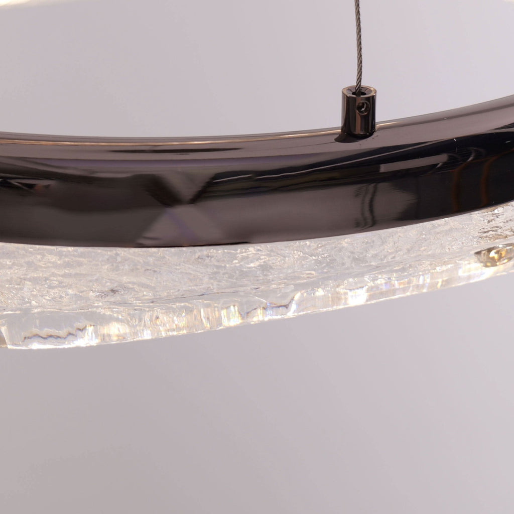 Lightsin Pearl Black Wave LED Chandelier in Aluminum Alloy Modern Ceiling Light