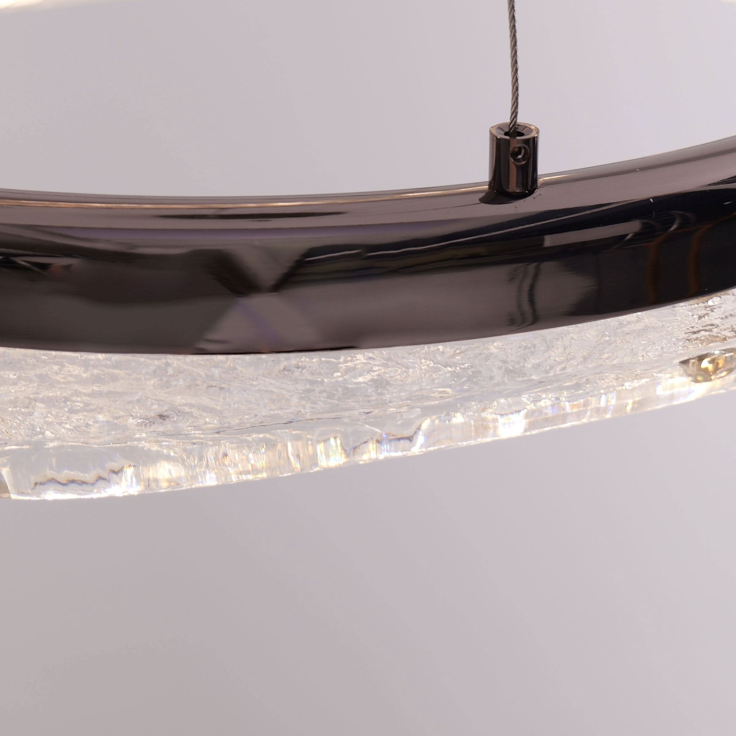 Lightsin Pearl Black Wave LED Chandelier in Aluminum Alloy Modern Ceiling Light